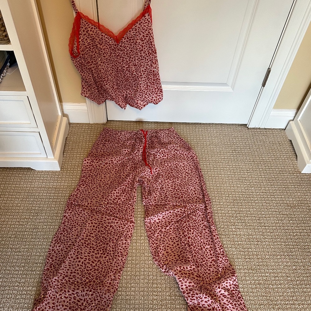 Victoria’s Secret pink and red animal print pajamas